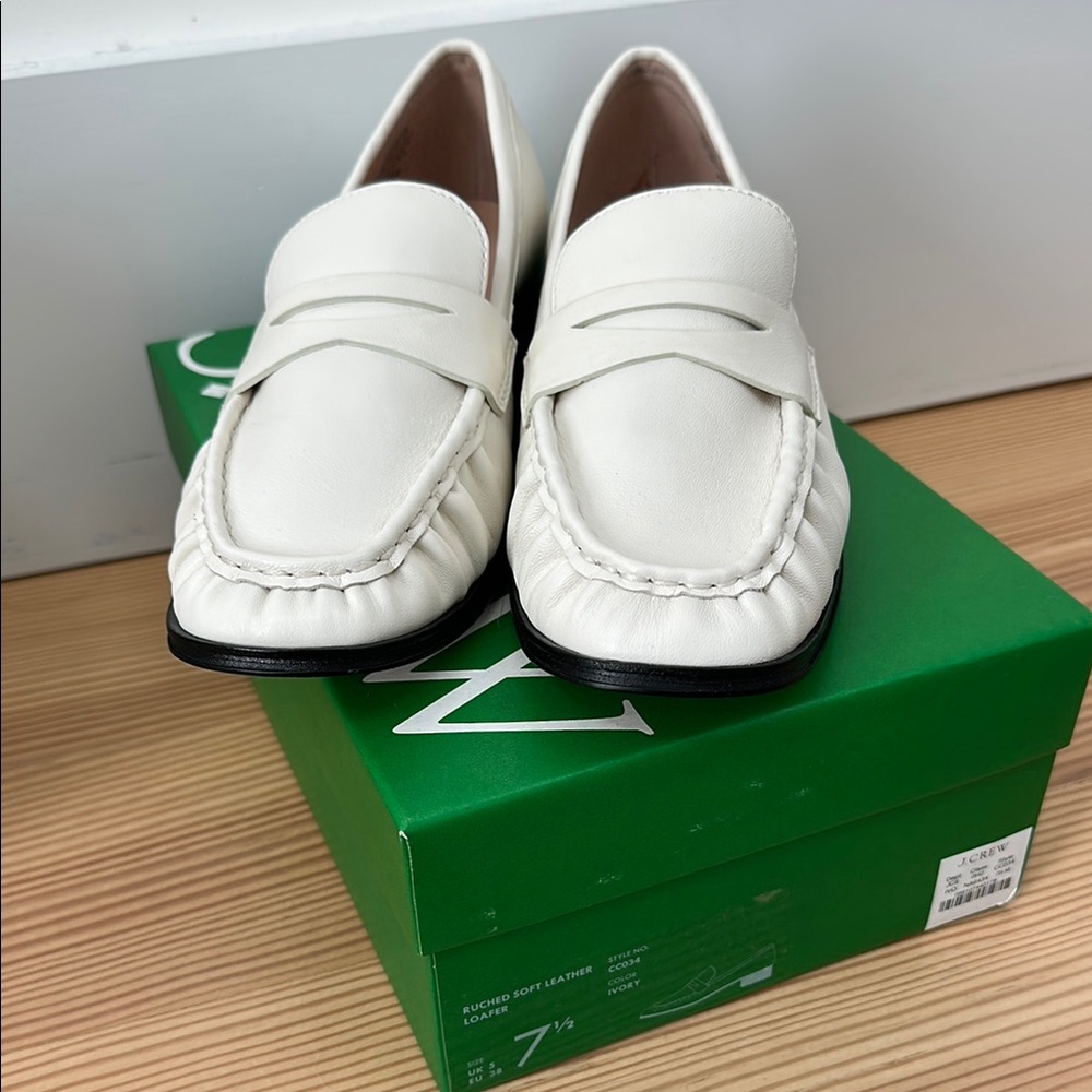 White Leather Loafers